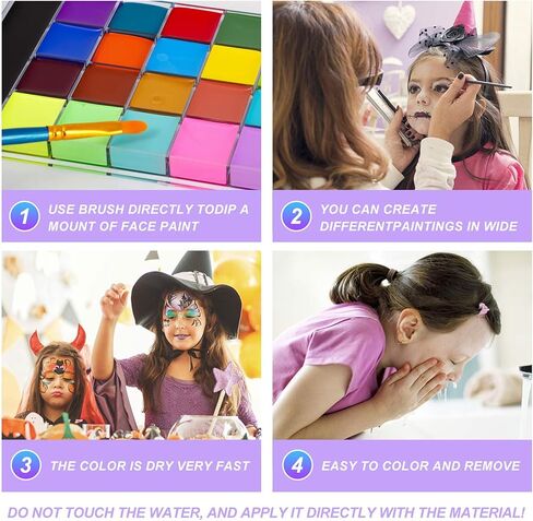 26 ألوان مجموعة طلاء جسم الوجه الاحترافية ، طقم الطلاء بالزيت وجسمه لجميع القديسين ، بما في ذلك 36 لونًا من الطلاء/ الطلاء/ فرش/ فرش/ مؤثرات خاصة ملصق للدم الهالوين/ مزيف الدم (مجموعة 2) in Kuwait