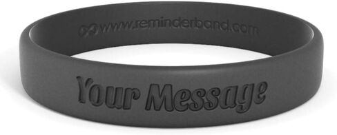 Reminderband Custom Rubber Bracelets | Personalized Silicone Wristbands | 1/2" Classic | Events, Gifts, Awareness - Choose Quantity in Kuwait