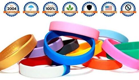 Reminderband Custom Rubber Bracelets | Personalized Silicone Wristbands | 1/2" Classic | Events, Gifts, Awareness - Choose Quantity in Kuwait