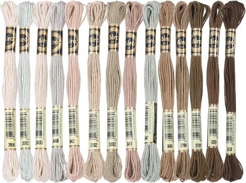 PATIKIL 14 Skeins Embroidery Floss, Polyester Embroidery Threads Bracelets String for Cross-Stitch Hand Embroidery, Multicolored Dark Brown in Saudi Arabia