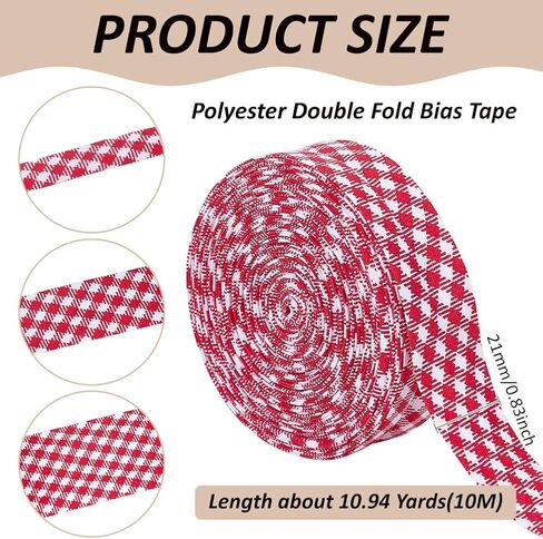BENECREAT 10.94 Yards Pink Stripe Bias Tape, 0.83 Inch Double Fold Bias Binding Tape Pre-fold Bulk Bias Tape for Cheongsam Decoration, Clothing Seaming Piping in Saudi Arabia