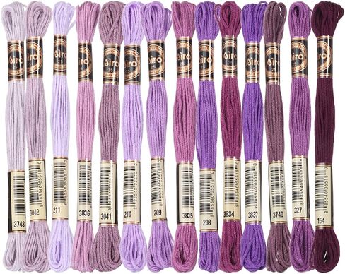 PATIKIL 14 Skeins Embroidery Floss, Polyester Embroidery Threads Bracelets String for Cross-Stitch Hand Embroidery, Multicolored Dark Brown in Saudi Arabia
