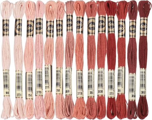 PATIKIL 14 Skeins Embroidery Floss, Polyester Embroidery Threads Bracelets String for Cross-Stitch Hand Embroidery, Multicolored Dark Brown in Saudi Arabia