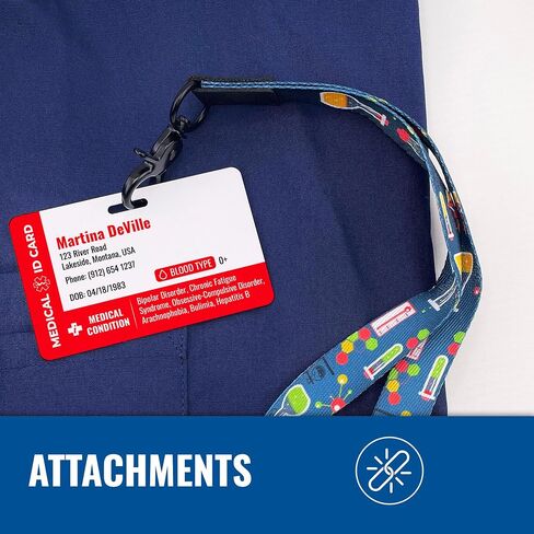 Custom Medical ID Card (Advanced) with Keychain - Custom Printed Emergency Contact ID - Custom Printed Medical Condition - Customizable Photo ID Wallet Card in Saudi Arabia