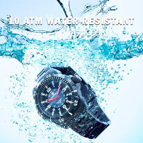 Smith & Wesson Men's Emissary Swiss Tritium H3 Watch with Tactical Heavy Duty Stainless-Steel Case and Band, Rotating Bezel, Durable Military Watch, Tactical Tough, Quartz Japanese Movement in Saudi Arabia