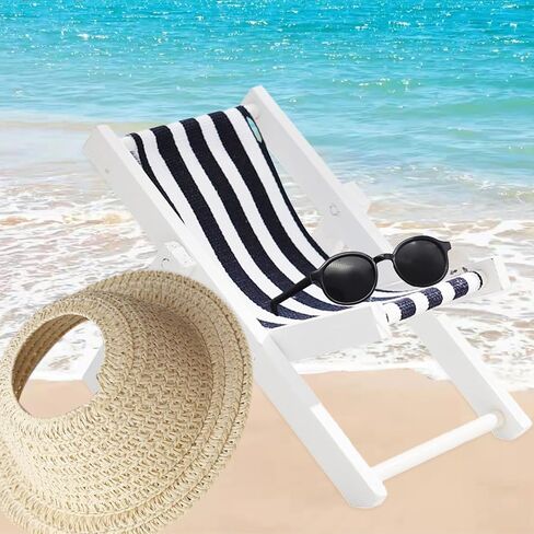 Accessories Set for 17cm Doll,Miniature Beach Sun Hat/Sunglasses/Wooden Folding Beach Chairs for Dolls Accessories,No Doll(C#1) in Kuwait