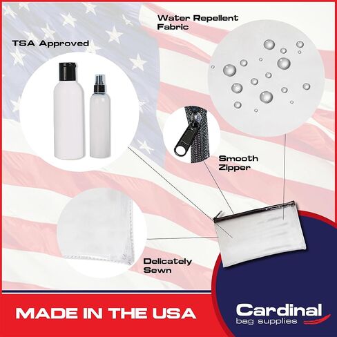 Vinyl Zipper Bag, Reusable Bag, Travel Pouch, Small Compact, Check Wallet, 11 x 6 Inch (Clear) in Kuwait
