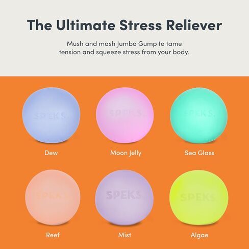 Speks Jumbo Gump Stress Balls | Ultra Soft Squishy Fidget Toy for Adults & Teens | Stress Relief & Desk Toy | Algae in Saudi Arabia