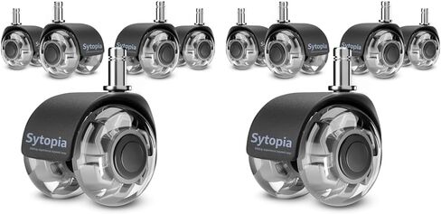 عجلات كرسي مكتب سيتوبيا شديدة التحمل للأرضيات الصلبة والسجاد - تحل محل السجادة، وترقية عجلات استبدال المطاط، والإكسسوارات العالمية بكرات كراسي الكمبيوتر الهادئة والسلسة - مجموعة من 5 قطع رمادية in Kuwait