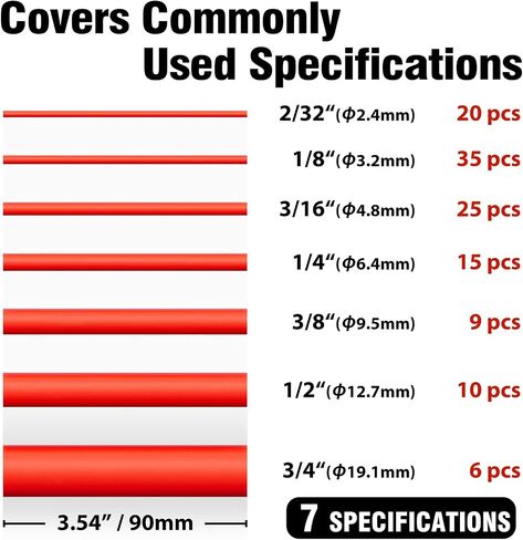 Sanuke 230pcs Heat Shrink Tubing Kit, 3:1 Dual Wall Tube, Strong Adhesive Lined Marine Shrink Tubing - 1.77" Length 6 Sizes 1/8"-3/4" (Black/Red) in Saudi Arabia