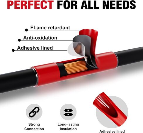Sanuke 230pcs Heat Shrink Tubing Kit, 3:1 Dual Wall Tube, Strong Adhesive Lined Marine Shrink Tubing - 1.77" Length 6 Sizes 1/8"-3/4" (Black/Red) in Saudi Arabia