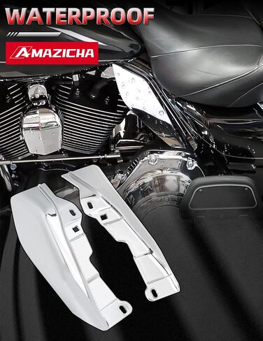 Amazicha Chrome Mid Frame Air Deflector Compatible for Harley Davidson Touring Electra Glide/Street Glide/Road Glide/Tri Glide/Road King 2009-2024 Models Without Cool Flow Fan in Saudi Arabia