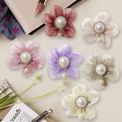 Pearl Flower Dog Accessories Pack من 6 ، سحر زهرة مزخرفة للكلاب والقطط مع اللؤلؤ in Kuwait