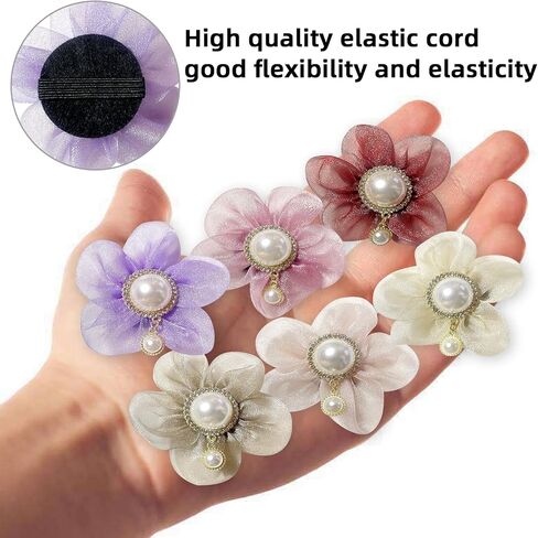 Pearl Flower Dog Accessories Pack من 6 ، سحر زهرة مزخرفة للكلاب والقطط مع اللؤلؤ in Kuwait