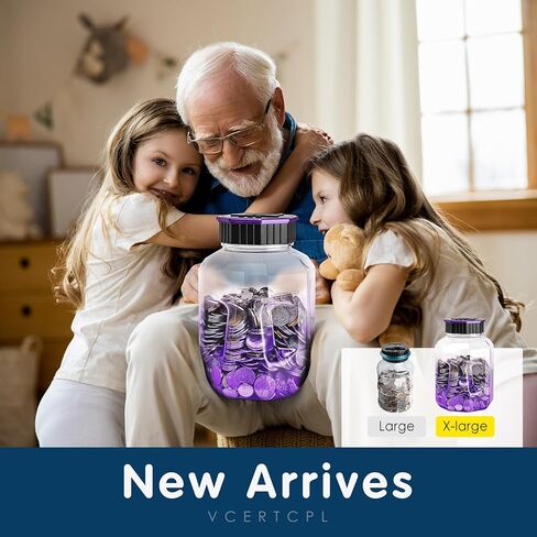 X-Large Piggy Bank for Adults Kids, Vcertcpl Digital Coin Counting Bank with LCD Counter, 2.4L Capacity, Great Coin Counter Bank Money Counting Jar with Total Amount Displayed (Purple) in Kuwait