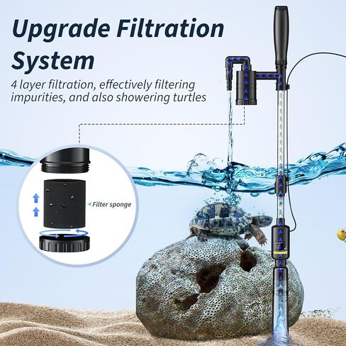 Fish Tank Cleaner - 530GPH/32W Aquarium Gravel Cleaner, Electric Fish Tank Cleaning Tools, Adjustable Water Flow Fish Tank Gravel Cleaner Vacuum, Aquarium Cleaner Kit for Water Changing, Wash Sand in Kuwait