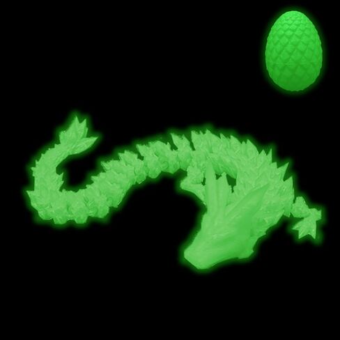3D Printed Dragon Egg with Articulated Dragon Inside, Fidget Toys for Adults Stress Relief, Unique Dragon Figurine Toys Birthdays Kids Valentines Day Gifts for School (Laser Violet) in Saudi Arabia