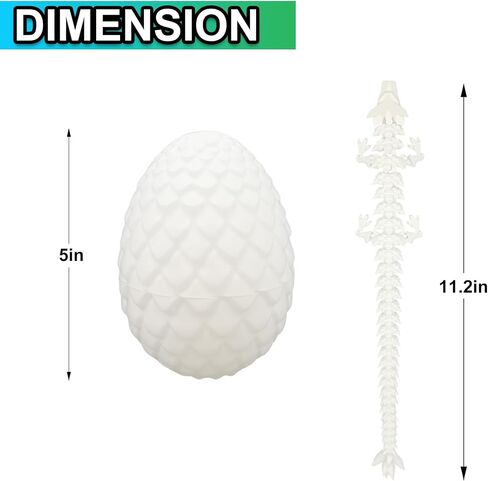 3D Printed Dragon Egg with Articulated Dragon Inside, Fidget Toys for Adults Stress Relief, Unique Dragon Figurine Toys Birthdays Kids Valentines Day Gifts for School (Laser Violet) in Saudi Arabia