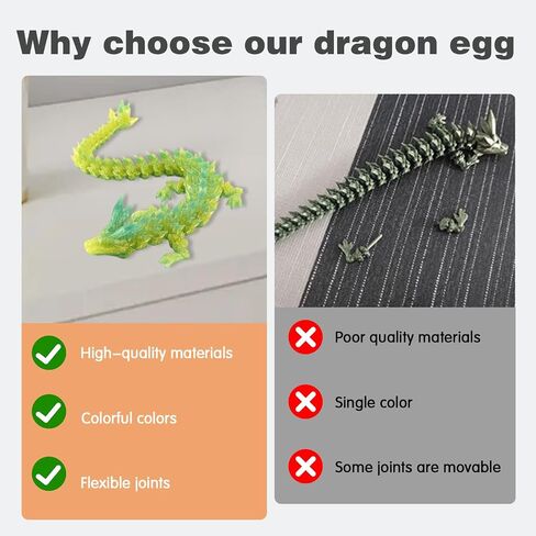 3D Printed Dragon Egg with Articulated Dragon Inside, Fidget Toys for Adults Stress Relief, Unique Dragon Figurine Toys Birthdays Kids Valentines Day Gifts for School (Laser Violet) in Saudi Arabia