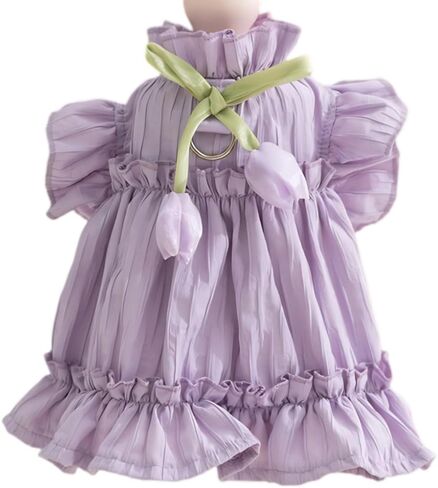 Adorable Ruffles Dog Dress with Bow Cute Pet Clothes for Small Medium Dogs Summer Pet Skirt Soft Breathable in Saudi Arabia