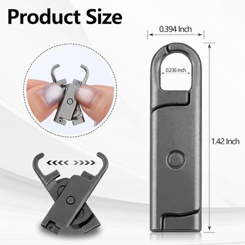 Zipper Pull Replacement (Upgraded)，8 Pcs Detachable Replacement Zipper Pull Tabs for Luggage Clothing Jackets Backpacks Boots Purse Coat(Silver, Bronze, Gold, Gun Black) in Saudi Arabia