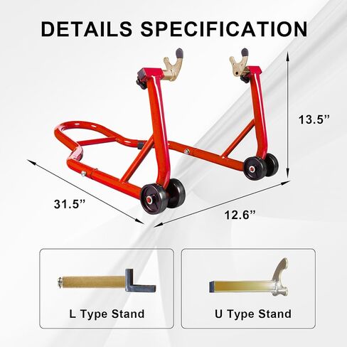 BIG RED ATRM05012R Torin دراجة نارية مقطورة عجلة الساندة: قابل للتعديل الثقيلة دراجة نارية حامل عجلة العجلة الساندة ل16 "-25" على الطرق الوعرة والدراجات النارية القياسية، تستقيم سعة 1800 رطل in Saudi Arabia