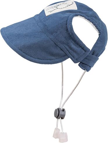 Pet Dog Baseball Cap, Cat Hat, Cat Dog Sun Cap with Ear Holes, Adjustable Puppy Outdoor Sun Hat (Blue, Small) in Kuwait