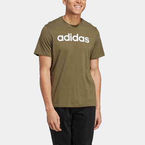 adidas Men's Size Essentials Single Jersey Linear Embroidered Logo T-Shirt, Collegiate Green, 4X-Large/Tall in Saudi Arabia