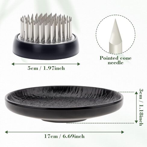 اوششن اليابانية ايكيبانا إناء وأطقم الضفدع الزهرة ، فن الأزهار 5.35inch وعاء وعاء أبيض مع 1.57 بوصة كينزان لترتيب الزهور مكتب ديكور المنزل in Kuwait