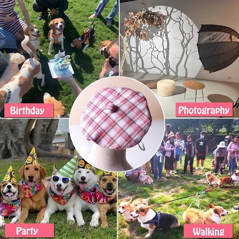 SEIS 3 PCS DOG BERETS FASHING ATH HAT French Artist Cat Cap Cap Cap for Party Birthday Wedding Photo (L ، Retro) in Kuwait