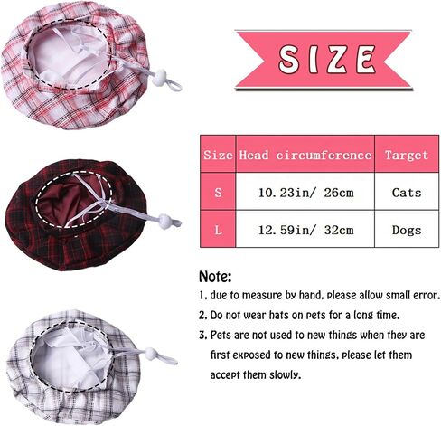 SEIS 3 PCS DOG BERETS FASHING ATH HAT French Artist Cat Cap Cap Cap for Party Birthday Wedding Photo (L ، Retro) in Kuwait