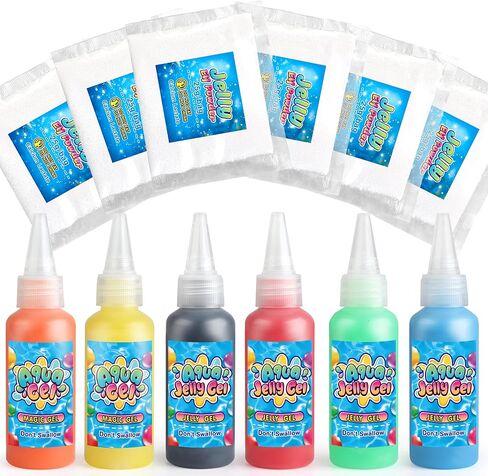 Magic Water Gel Elf Powder Refill, Aqua Fairy Water Gel Kit Refill with 6PCS Elf Powder and 6 PCS Magic Gels, Aqua Jelly Gels Kit for Christmas,Birthday, Gift for Girls 6 7 8 9 10 Year Old in Saudi Arabia
