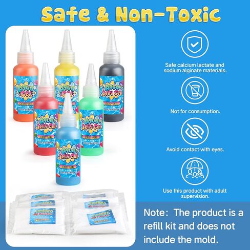 Magic Water Gel Elf Powder Refill, Aqua Fairy Water Gel Kit Refill with 6PCS Elf Powder and 6 PCS Magic Gels, Aqua Jelly Gels Kit for Christmas,Birthday, Gift for Girls 6 7 8 9 10 Year Old in Saudi Arabia