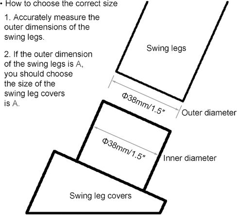 1.5"/38mm Porch Swing Replacement Feet, Black Horseshoe-Shaped Plastic Leg Caps to Secure Swing Legs to Ground(Set of 4) in Kuwait