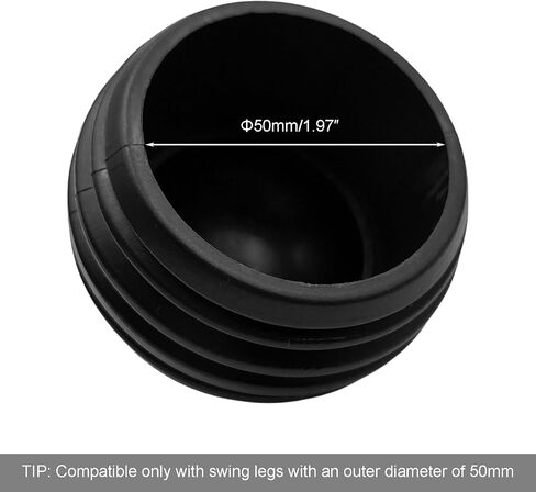 1.5"/38mm Porch Swing Replacement Feet, Black Horseshoe-Shaped Plastic Leg Caps to Secure Swing Legs to Ground(Set of 4) in Kuwait