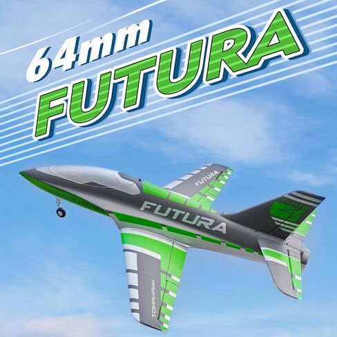 FMS RC Jets Futura 64mm EDF Sport Jet Green RC Airplanes للبالغين للمدربين EDF للمبتدئين 6 قناة التحكم عن بعد PNP (لا توجد بطاريات مرسل وشاحن) in Kuwait