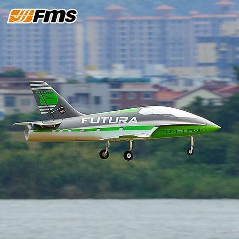 FMS RC Jets Futura 64mm EDF Sport Jet Green RC Airplanes للبالغين للمدربين EDF للمبتدئين 6 قناة التحكم عن بعد PNP (لا توجد بطاريات مرسل وشاحن) in Kuwait