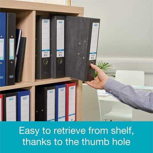 A4 A4 Extra Cuble Lever Arch Files ، Elba ، Black ، Pack of 3 Bolders ، Paper on Board in Kuwait