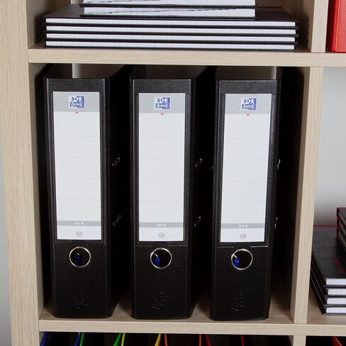 OXFORD Smart Pro+ Lever Arch Files A4XL 80mm Spine 2 D-Rings Polypropylene Cover Black (Pack of 15) in Saudi Arabia