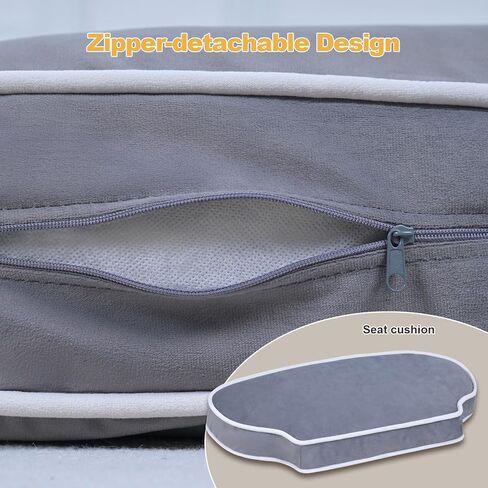 27'' Pet Sofa Bed for Small Dogs and Cats with Soft Cushion, Removable Cover, Wooden Legs, Gray in Saudi Arabia