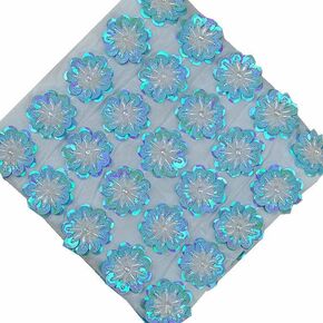 Decorative Sequin Flower Appliques with Rhinestone Bead Flower Patches Sew on Patch for Clothing Wedding Dress Bag Shirt Shoes DIY Art Craft Garment, 1.1"/3cm 50Pcs ﻿ (Green)