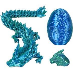 3D Printed Dragon Egg, Easter Egg with Dragon Inside, Pearlescent for Easter Basket Stuffer & Birthday Party Gift Black