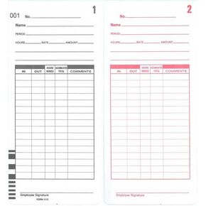 1000 Compumatic X10 Time Cards for XL1000 and XL1000e