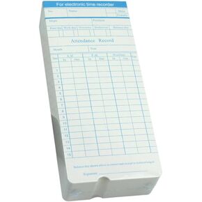 Employee Time Record Card Paper 100 Sheets Time Attendance Cards for Weekly Tracking Random Color