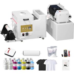 InkSonic XP600 DTF Printer with Powder Shaker and Dryer, A3 DTF Printer Bundle, DTF Transfer Machine for T-Shirt Printing, Auto-Maintenance, White Ink Circulation, Film Cutter, Heat Press, U13