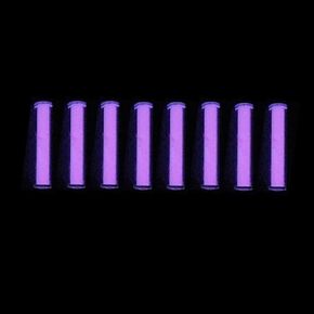 Sharamado 8pcs Glass Luminous Tube, 1.5 * 6mm Luminous Vial Glow rods Made of Rare Earth Materials, EDC Players, for DIY Various EDC Accessories and Decoration. (Pink)