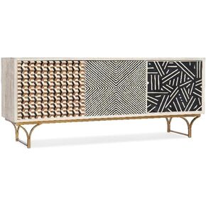 BOWERY HILL Modern/Contemporary Three Door Credenza in White Wood