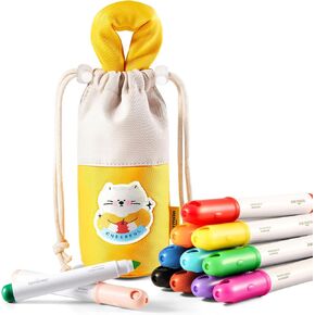 Washable Broad Tip Markers for Toddlers Ages 2-4, Water-Based Broad Line Coloring Markers, Safe and Non-Toxic, 24 Colors with Storage Pouch, Preschool Art Supplies for Boys & Girls Ages 3-5