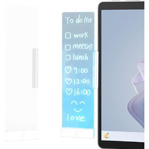 LED Memo Board with Sticky Note Holder, Clear Acrylic Computer Monitor Organizer, Office Supplies, Work from Home Essentials, Multifunction Workspace Accessories