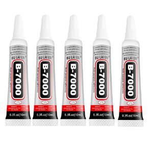B-7000 Glue Clear for Rhinestone Crafts,Multi-Function B-7000 Super Adhesive Liquid Fusion Glue for Rhinestones Crafts, Clothes Shoes, Fabric, Jewelry Making, Cell Phones,Rubber, Leather(5X10ml)
